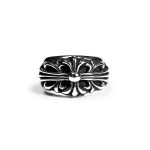 chrome hearts floral cross ring sterling silver jewelry